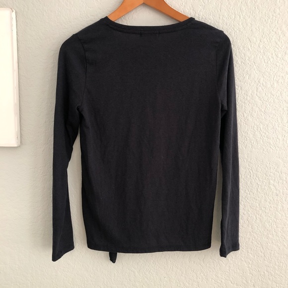 J. Crew Dark Gray Side Tie Long Sleeve Tee Shirt - Picture 4 of 7